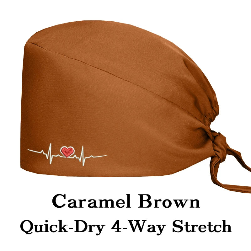 ECG Embroider Working Hats for Man Woman Pet TOOTH Clinic Scrub Caps Quick Dry Breathable Dentist Cap MSG-03