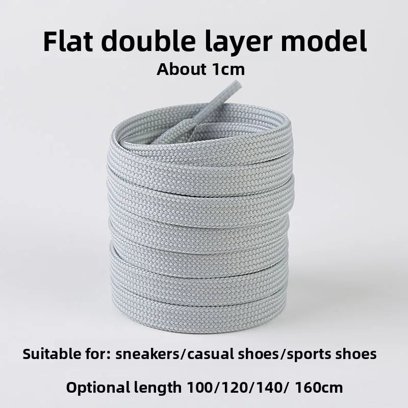 Light Gray Shoelaces Sports Shoes Wear-resistant Rope Men's Round Style Women's Flat Shoelaces Rope Casual Flat Round Sneakers