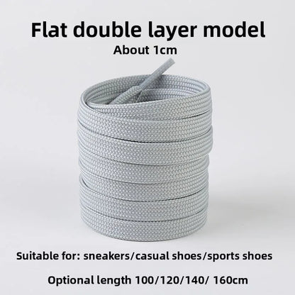 Light Gray Shoelaces Sports Shoes Wear-resistant Rope Men's Round Style Women's Flat Shoelaces Rope Casual Flat Round Sneakers