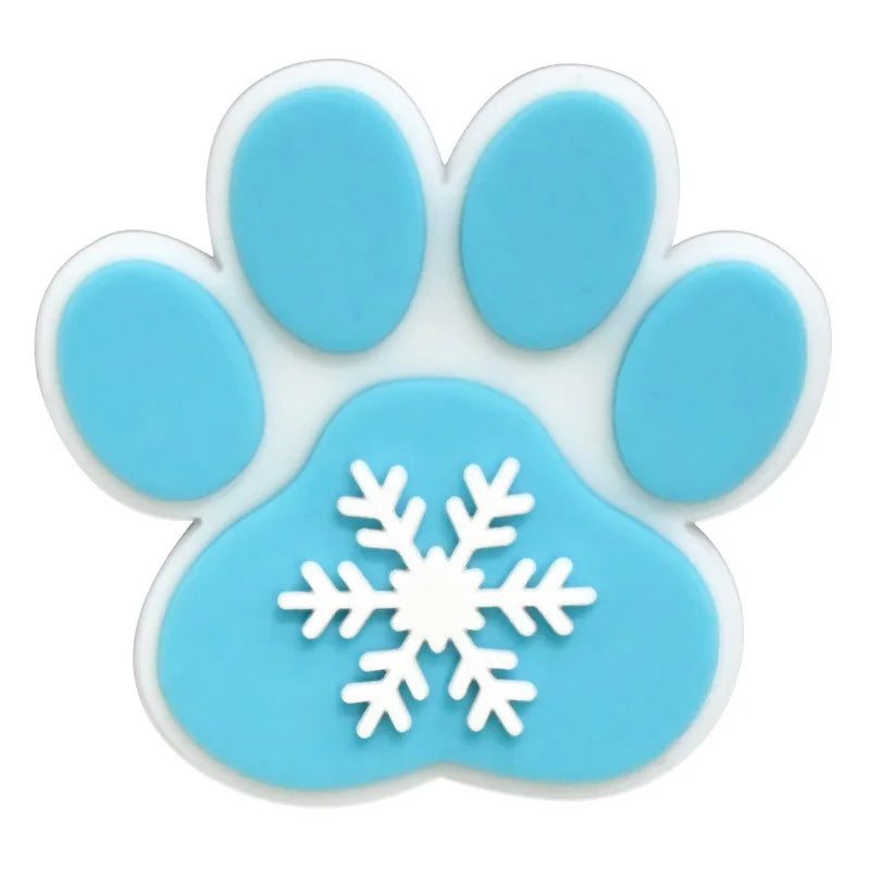 lovely dog paw PVC shoe Charms Slippers Buckle combination Fit Wristbands accessories Decoration Bands gift unisex party