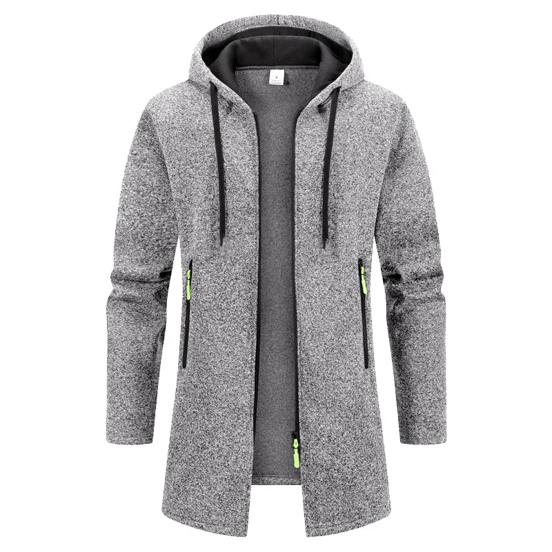 Autumn Men's Long Sweater Sweatshirts Casual Hooded Cardigans Men Outwear Liner Thicker Warm Hoodies Oversize Winter Top Jacket