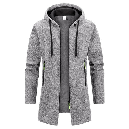 Autumn Men's Long Sweater Sweatshirts Casual Hooded Cardigans Men Outwear Liner Thicker Warm Hoodies Oversize Winter Top Jacket