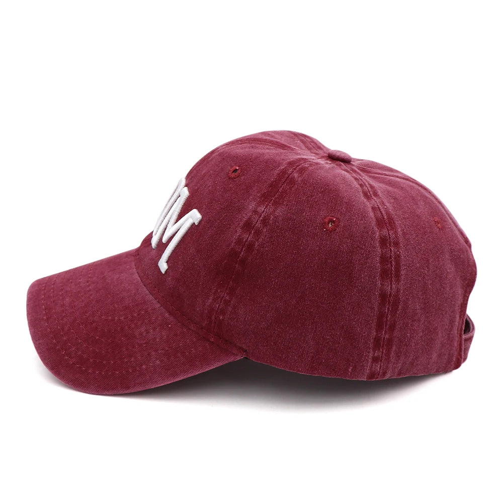 KOEP MOM And DAD Baseball Cap Fishing Caps Men Outdoor Women Washed And Worn Pregnancy Announcement Hats 3D Embroidery