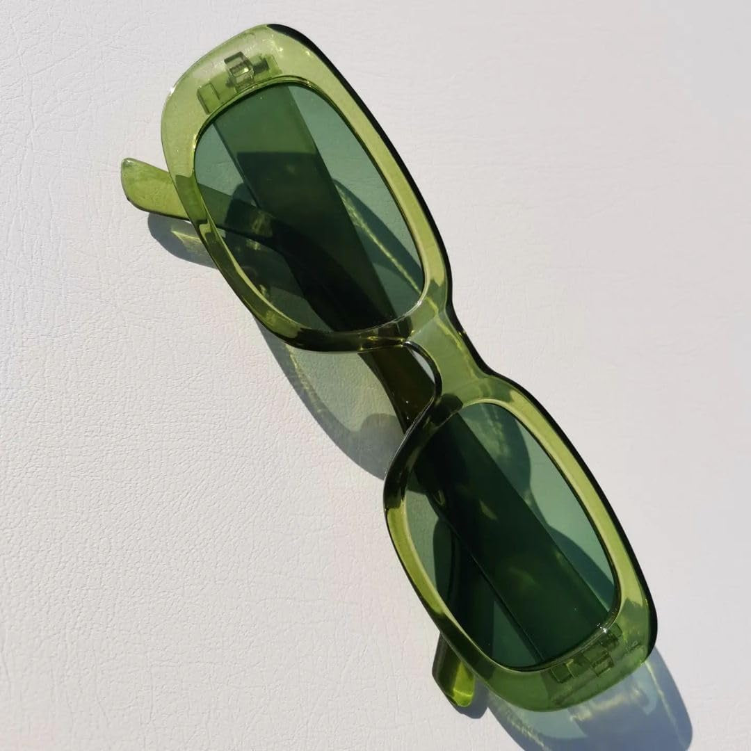 Rectangle Sunglasses for Women Men Retro 90S Trendy Narrow Rectangular Sun Glasses Fashion Y2K Unisex Stylish