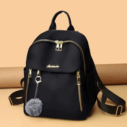 Simple Large Capacity Unisex Black Travel Backpack - Harajuku & High Street Style Student Backpack