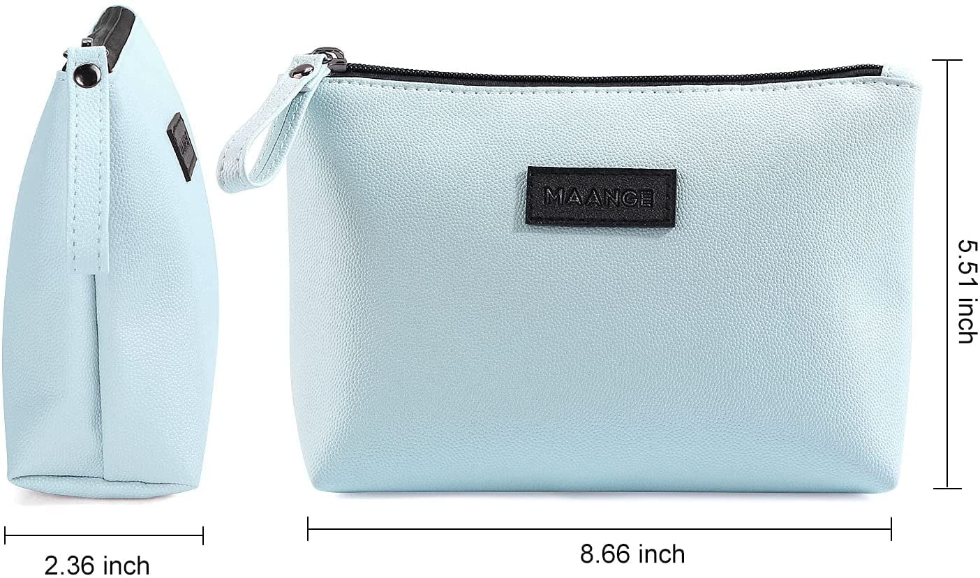 Cosmetic Bags for Women Small Makeup Bag for Purse Pu Leather Makeup Pouch Travel Makeup Bag with Zipper Make up Bag for Travelling - Miki Guru Store US