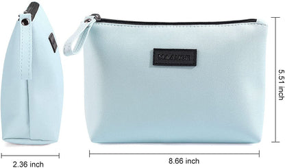 Cosmetic Bags for Women Small Makeup Bag for Purse Pu Leather Makeup Pouch Travel Makeup Bag with Zipper Make up Bag for Travelling - Miki Guru Store US