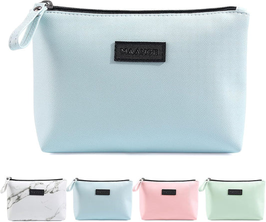 Cosmetic Bags for Women Small Makeup Bag for Purse Pu Leather Makeup Pouch Travel Makeup Bag with Zipper Make up Bag for Travelling - Miki Guru Store US