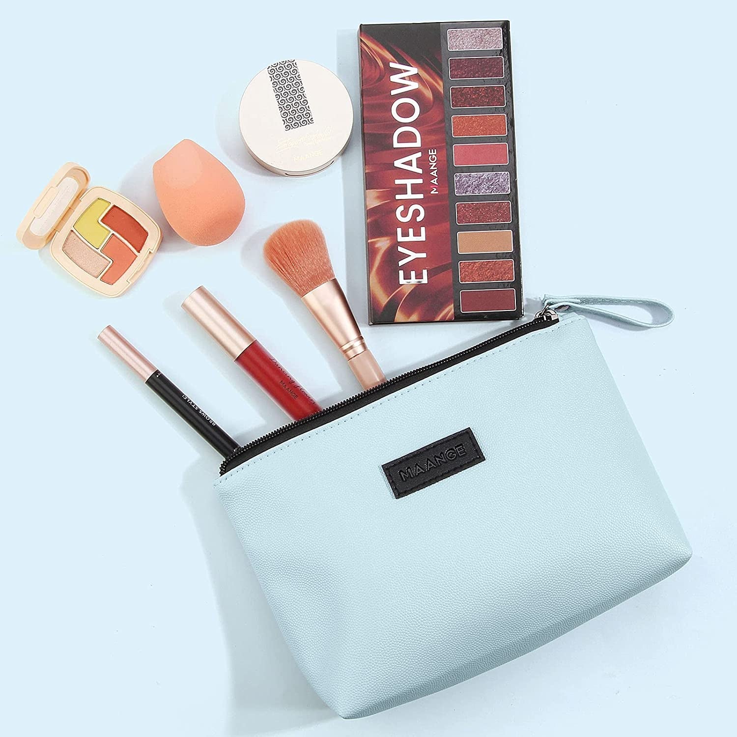 Cosmetic Bags for Women Small Makeup Bag for Purse Pu Leather Makeup Pouch Travel Makeup Bag with Zipper Make up Bag for Travelling - Miki Guru Store US
