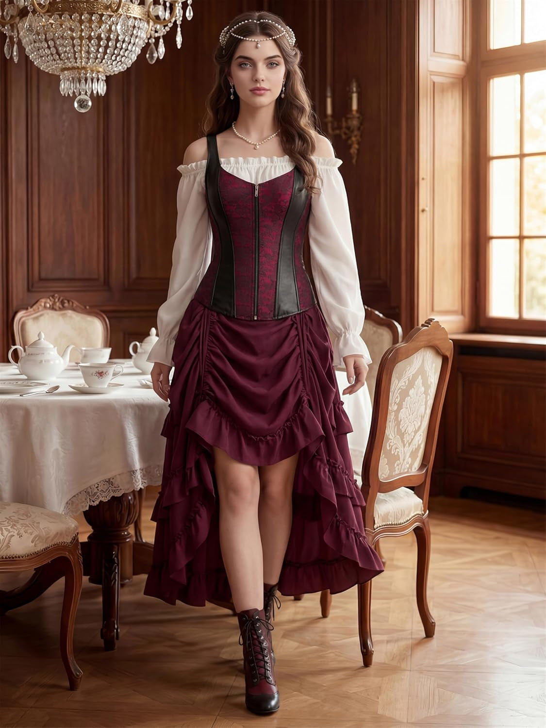 Pirate Costume Women Corsets: plus Size Halloween Costumes Woman 2025 - Gothic Corset for Pirate Theme Gatherings