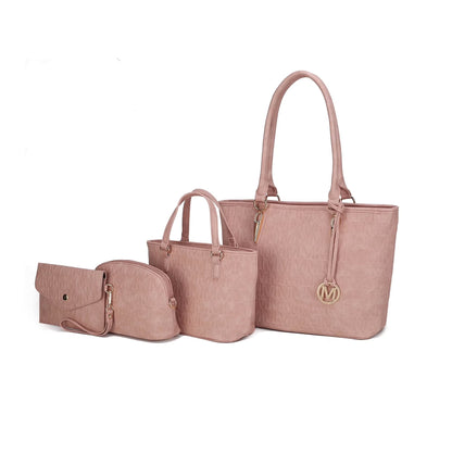 Edelyn Women'S Tote Bag, Small Tote Handbag, Pouch Purse & Wristlet Wallet, Signature Handbag 4 Pcs Set by Mia K - Miki Guru Store US