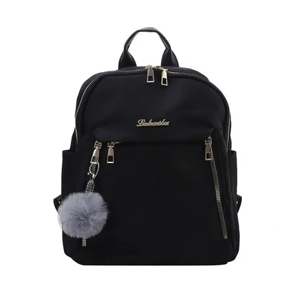Simple Large Capacity Unisex Black Travel Backpack - Harajuku & High Street Style Student Backpack