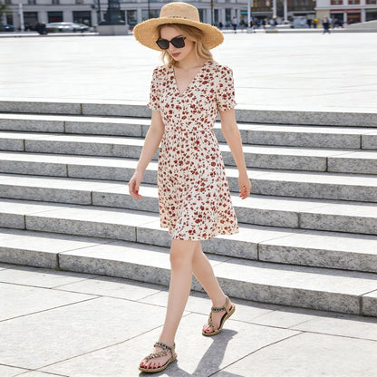 Flat Sandals for Women Summer: Casual Boho Beaded Toe Ring Dress Shoes - Comfortable Vacation Daily Walking Shoes - Miki Guru Store US
