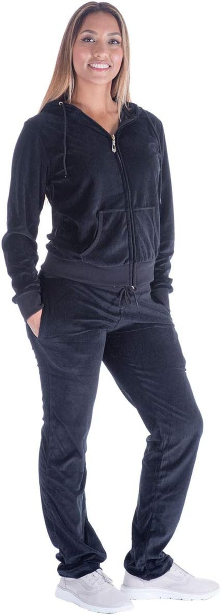 Velour Tracksuit Womens 2 Pieces Joggers Outfits Jogging Sweatsuits Set Soft Sports Sweat Suits Pants - Miki Guru Store US