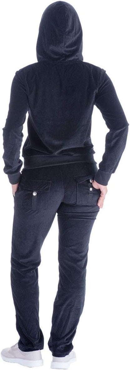 Velour Tracksuit Womens 2 Pieces Joggers Outfits Jogging Sweatsuits Set Soft Sports Sweat Suits Pants - Miki Guru Store US