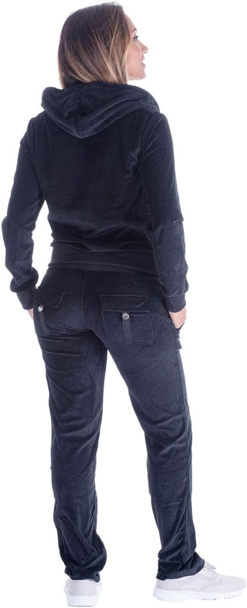 Velour Tracksuit Womens 2 Pieces Joggers Outfits Jogging Sweatsuits Set Soft Sports Sweat Suits Pants - Miki Guru Store US