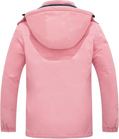 Women Hardshell Waterproof Windproof Insulated Ski Trekking Jacket - Miki Guru Store US