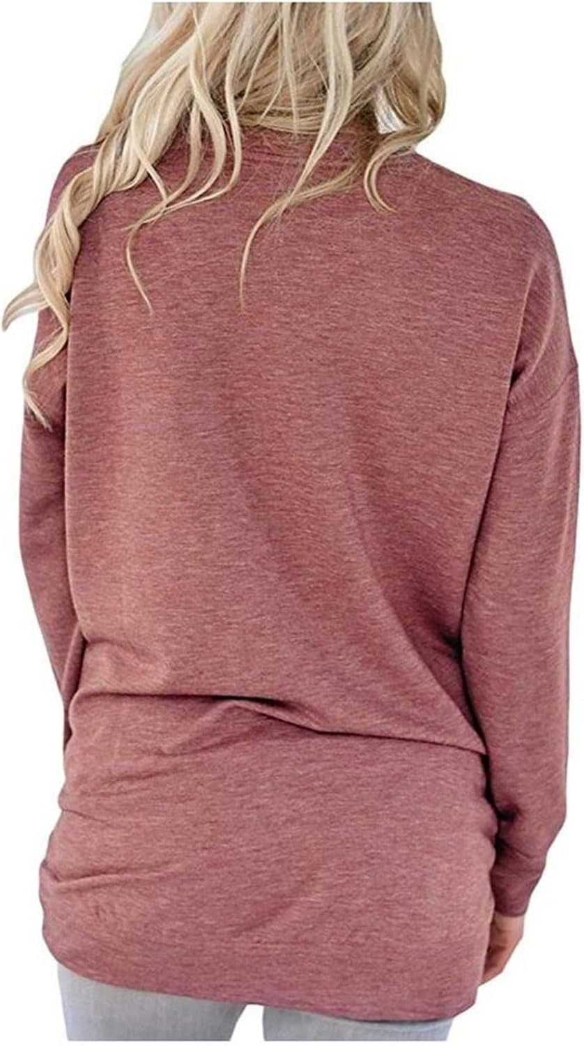 Womens Crewneck Sweatshirt Casual Loose Fit Tops Long Sleeve Shirts - Miki Guru Store US