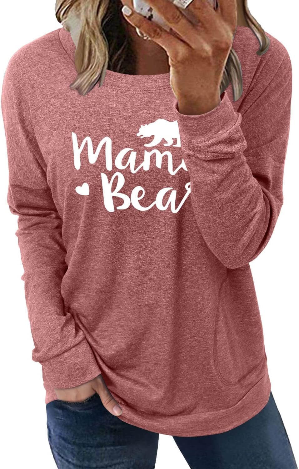 Womens Crewneck Sweatshirt Casual Loose Fit Tops Long Sleeve Shirts - Miki Guru Store US