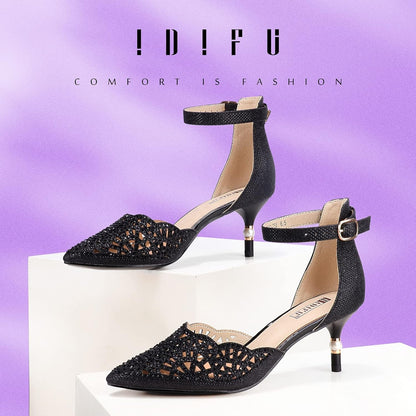 Women'S IN2 Candice Wedding Rhinestones Sequins Low Kitten Heels Pumps Dress Evening Shoes for Women Bridal Bride - Miki Guru Store US