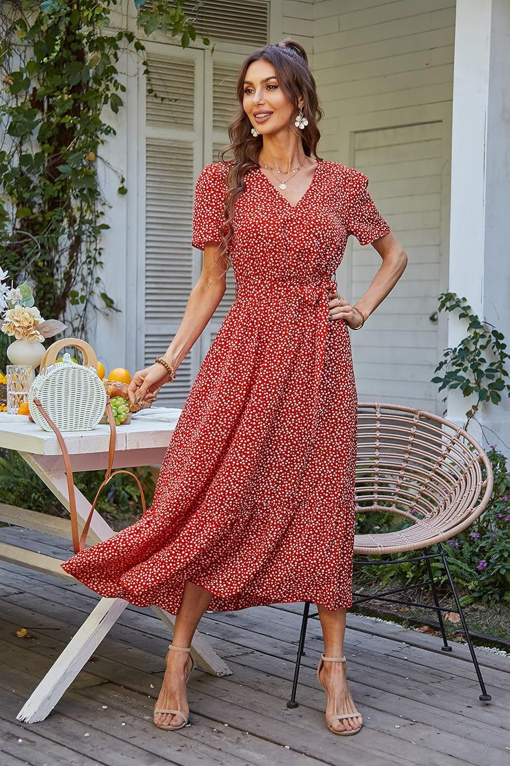 Women'S Summer Floral Boho Maxi Dress - Miki Guru Store US